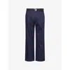 Stone Island Marina Wide-leg Belted Pleated Cotton-blend Gabardine Trousers In Blue