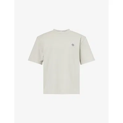 Stone Island Ivory Combed Organic Cotton Jersey T-shirt In White