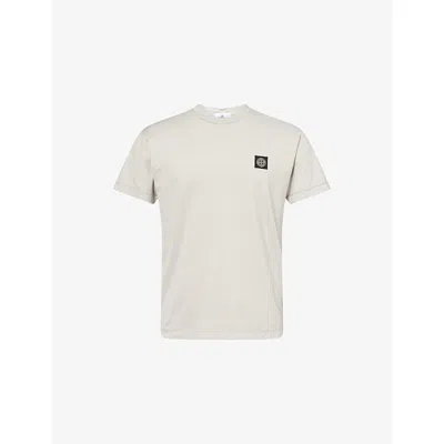 Stone Island Mens Pearl Grey Brand-patch Short-sleeve T-shirt Xl In Neutral