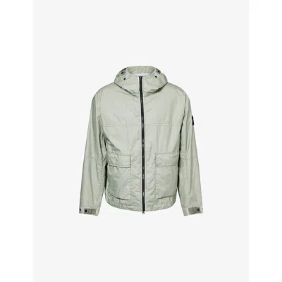 Stone Island Mens Sage Membrana 3l Tc Hooded Shell Jacket Xl In Green