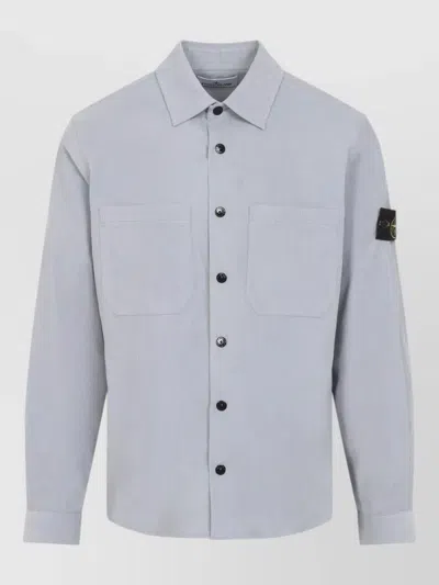 Stone Island Mens Shirt Jacket Chest Pockets Long Sleeves In Gray