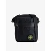 Stone Island Mens Black Brand-patch Cotton Cross Body Bag In Black
