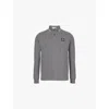 Stone Island Mens Melange Dark Grey Branded Patch Ribbed-trim Regular-fit Stretch-cotton Polo Shirt