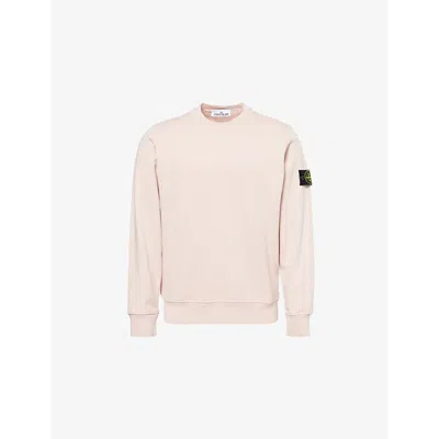 Stone Island Mens Antique Rose Crewneck Brand-badge Cotton-jersey Sweatshirt In Pink