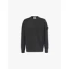 Stone Island Mens Lead Grey Old Effect Crew-neck Regular-fit Cotton-jersey Sweatshirt In Nero