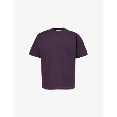 Stone Island Mens Short-sleeve Relaxed-fit Cotton-jersey Sweatshirt Dark Burgundy