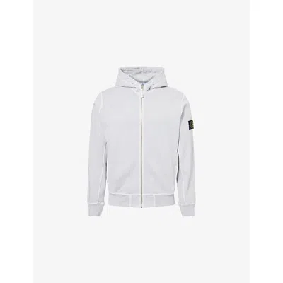 Stone Island Mens Pearl Grey Two-slip-pockets Brand-patch Cotton-jersey Hoody Xxl In Gray
