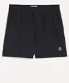 Stone Island Nylon Swim Shorts With Texture And Logo Patch In Black