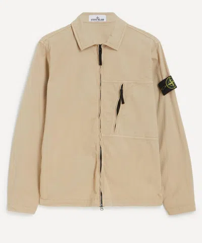 Stone Island Mens Supima Cotton Twill Stretch-tc Overshirt In Neutral