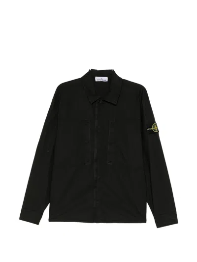 Stone Island Mercerised Ripstop Jacket For Men In Black