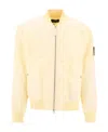 Stone Island Mesh-panel Bomber Jacket In Yellow