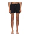 Stone Island Compass Patch Drawstring Swim Shorts In Black