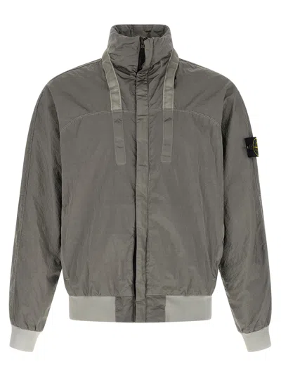 Stone Island Metal Nylon Bomber Jacket In Gray