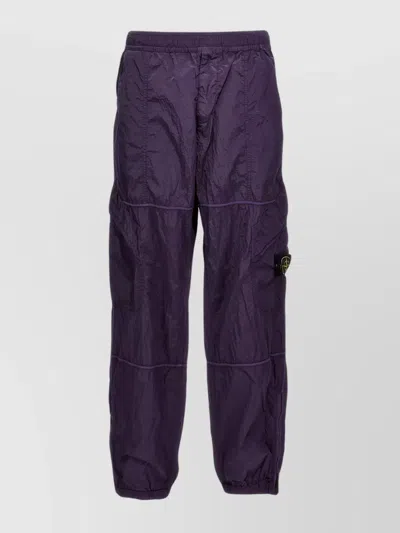 Stone Island Metal Nylon Cargo Trousers In Purple