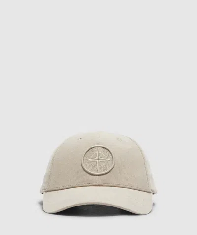 Stone Island Bestickte Baseballcap Aus Cord In Brown