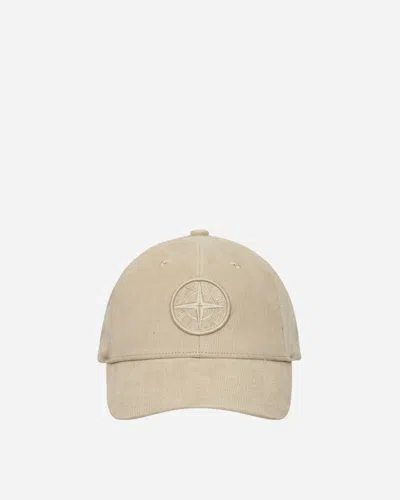Stone Island Micro-corduroy Cap Desert In Beige