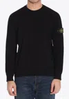 Stone Island Organic Cotton Crewneck Sweatshirt In Black