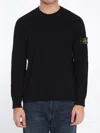 Stone Island Organic Cotton Crewneck Sweatshirt In Black