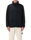 Stone Island Padded Field Jacket In Micro Twil In Black