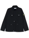 Stone Island Micro Twill Field Jacket In Blue