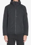 Stone Island Padded Jacket With Hood And Drip-proof In Black