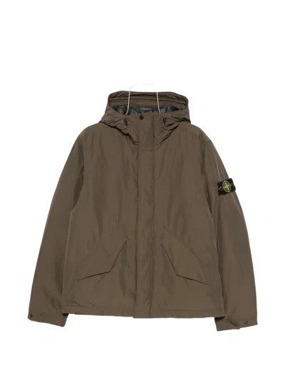 Stone Island Micro Twill Jacket In Brown