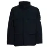 Stone Island Boxy Black Padded Jacket With High Collar And Distinctive Patch In Black