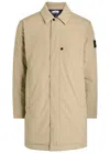 Stone Island Micro Twill Quilted Trench Coat In Sand