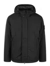 Stone Island Logo Patched Windbreaker In Black