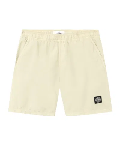 Stone Island Mid-length Swim Trunks In Neutral