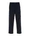 Stone Island Black Slim Cargo Pants With Elasticated Waist And Logo Patch In Stretch Cotton Man In Blue