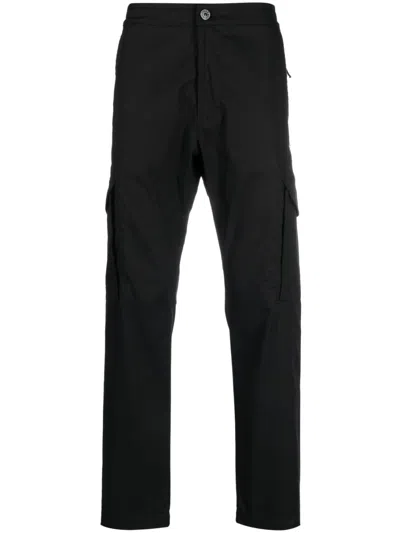 Stone Island Mid-rise Tapered-leg Trousers In Blue