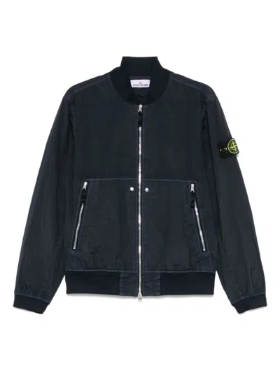 Stone Island Midnight Blue Casual Jacket With Two-way Zip In Multi