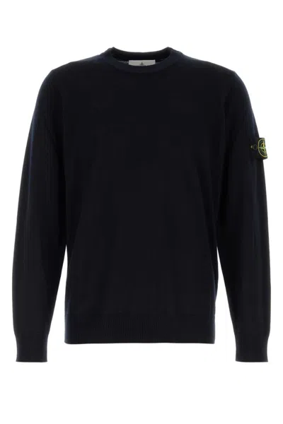 STONE ISLAND MIDNIGHT BLUE COMPASS-BADGE SWEATER