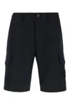 Stone Island Logo Badge Bermuda Shorts In Black
