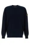 Stone Island Midnight Blue Cotton Sweater In Black