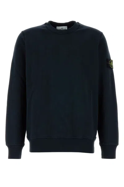 STONE ISLAND STONE ISLAND MIDNIGHT BLUE COTTON SWEATSHIRT