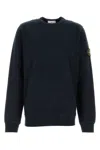 Stone Island Compass-patch Concealed-fastening Coat In Blue