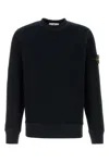 Stone Island Kids Mini Ribbed Neckline Sweatshirt For Boys In Blue
