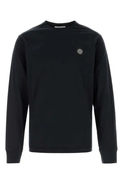 Stone Island Midnight Blue Cotton T Shirt In Yellow
