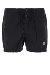 Stone Island Slim Fit Swim Trunks With Compass Patch In Blue