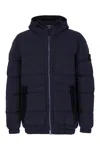 Stone Island Midnight Blue Stretch Nylon Down Jacket In Blue