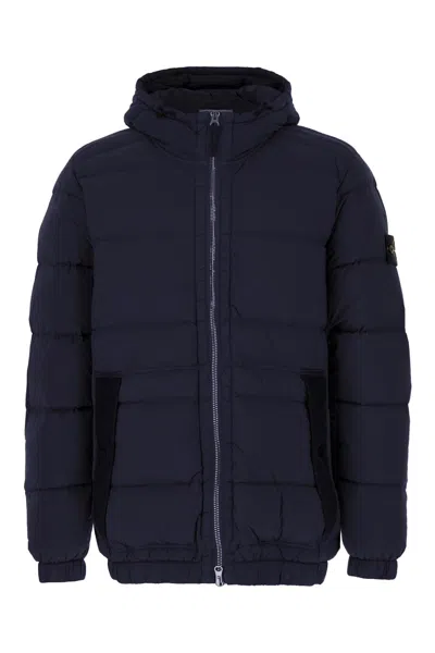 Stone Island Midnight Blue Stretch Nylon Down Jacket