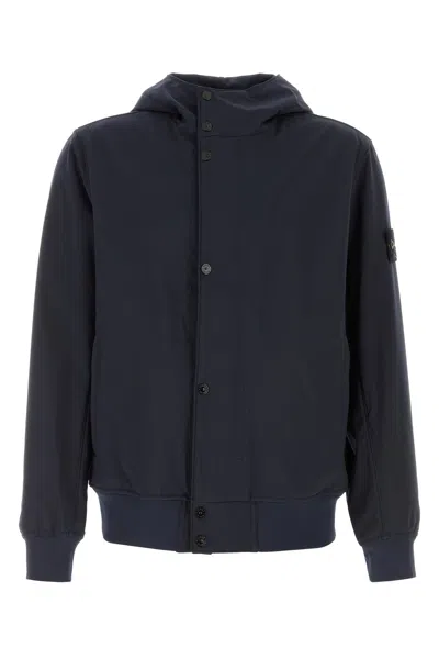 STONE ISLAND STONE ISLAND MIDNIGHT BLUE STRETCH POLYESTER JACKET
