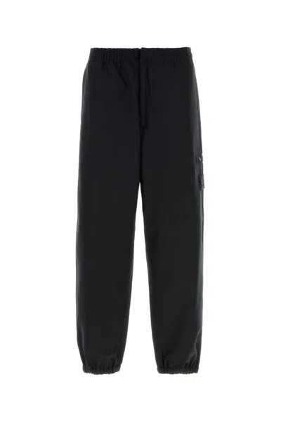 Stone Island Midnight Blue Wool Blend Pant In Black