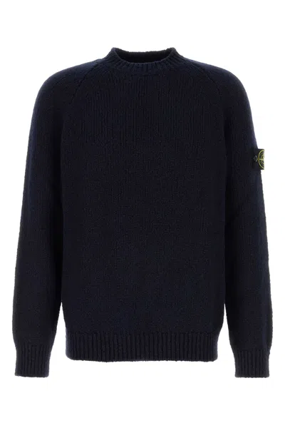 STONE ISLAND MIDNIGHT BLUE WOOL BLEND SWEATER