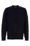 Stone Island Midnight Blue Wool Blend Sweater In Black