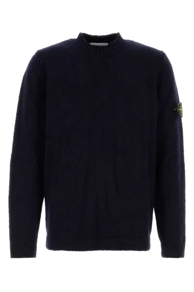 STONE ISLAND MIDNIGHT BLUE WOOL BLEND SWEATER
