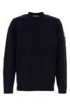 Stone Island Midnight Blue Wool Blend Sweater In Black