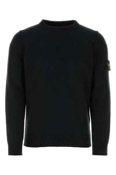 STONE ISLAND MIDNIGHT BLUE WOOL BLEND SWEATER